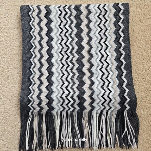 Missoni Accessories - Missoni Zigzag Scarf Grey, Black, White, and Cream